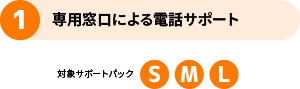 1 専用窓口による電話サポート 対象サポートパック S M L