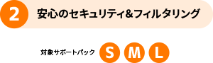 2 安心のセキュリティ＆フィルタリング 対象サポートパック S M L