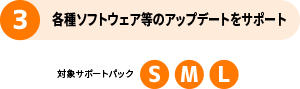 3 各種ソフトウェア等のアップデートをサポート 対象サポートパック S M L