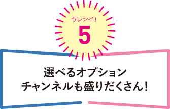 ウレシイ！5 選べるオプションチャンネルも盛りだくさん！